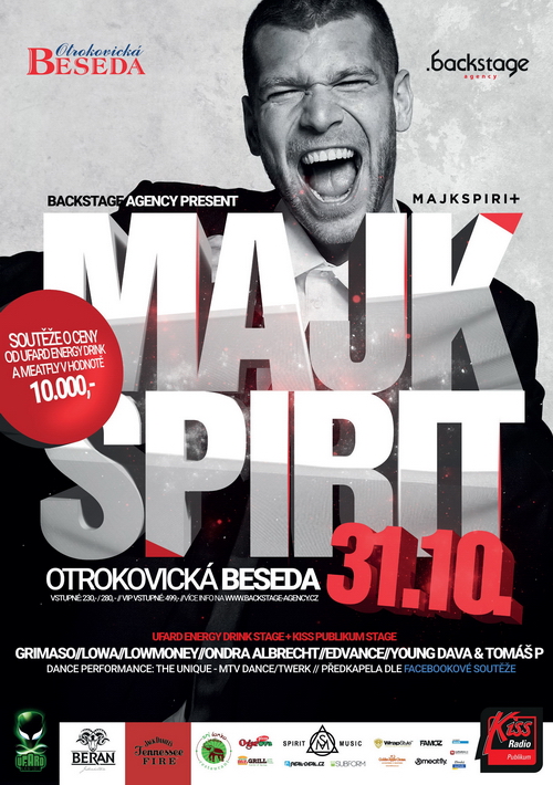 Flyer k akci MAJK SPIRIT live! (so 31. 10. 2015 21:00) Beseda Otrokovice, Otrokovice (CZ)